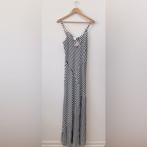 JJ Basics Maxi Dress Black Stripe Spaghetti Strap Maxi Summer Dress Size XL